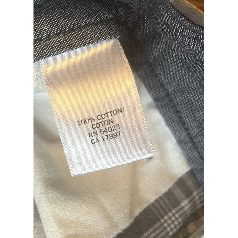 Banana Republic Men Size 36 Gray White Plaid Chino Shorts 100%Cotton Lightweight